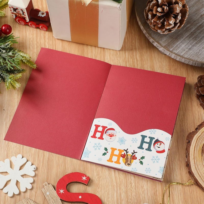 Engrowtic Christmas Gift Card Book 5 Slots Gift Postcard Sleeves Christmas Snowman Money Holder Envelope Booklet for Cash Xmas Party Supplies for Teacher Office Employee Appreciation - Image 4